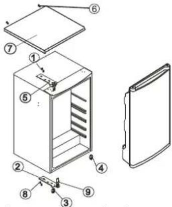 WHIRLPOOL ARC 104/1/A+ - Reversing the Inside Compartment Door Swing - 2