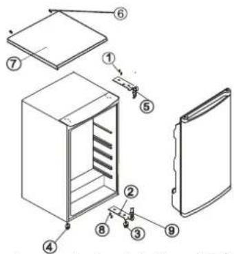 WHIRLPOOL ARC 104/1/A+ - Reversing the Inside Compartment Door Swing - 1