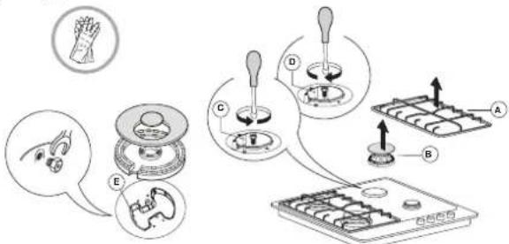 WHIRLPOOL TKRL 661 NB - REPLACING THE INJECTORS (see the injector table in the Safety instructions) - 1