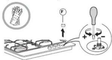 WHIRLPOOL TKRL 661 NB - RÉGLAGE DES ROBINETS SUR LE MINIMUM - 1