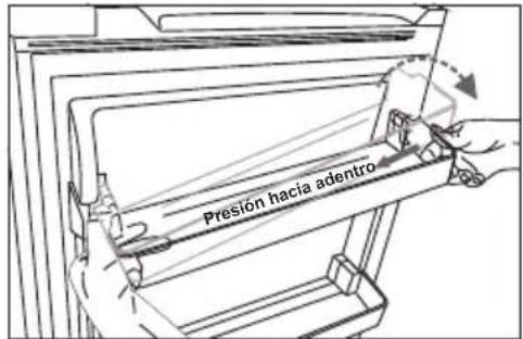 HISENSE RL170D4AWE - Instalación del estante de la puerta - 1