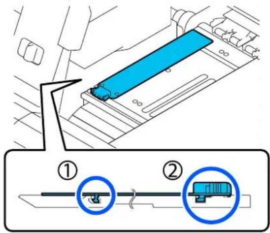 EPSON SureColor SC-F11000H - Imbibez un chiffon doux de détergent neutre dilué, essorez-le soigneusement et essuyez toute colle ou encre collée à l'avant et à l'arrière des plaques latérales du support. - 3