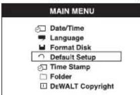 DEWALT DCT411 - Ændring af standardindstilling [DEFAULT SETUP] - 1