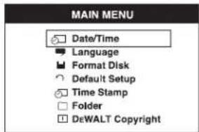DEWALT DCT411 - Alterar data e hora [DATE/TIME] - 1