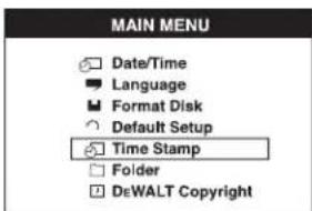 DEWALT DCT411 - Zaman Damgasını [TIME STAMP] Etkinleştirmek için - 1