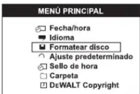 DEWALT DCT411 - AVISO: Si formatea la micro tarjeta SD, borrara todos los datos. - 1