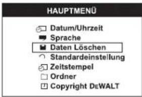 DEWALT DCT411 - Löschen der Daten auf der Mikro-SD-Karte HINWEIS: Beim Formatieren werden alle Daten gelöscht. - 1