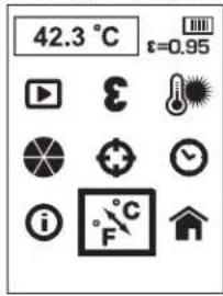 DEWALT DCT416 - Sådan ændres temperaturskalaer - 1