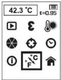DEWALT DCT416 - Pour modifier les échelles de température - 1