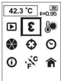 DEWALT DCT416 - Sådan ændres emissivitet - 1
