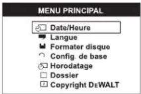 DEWALT DCT412 - Pour modifier la date/heure - 1