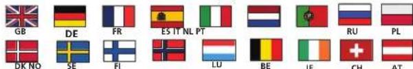 GB DE FR ES IT NL PT RU PL DK NO SE FI LU BE IE CH AT