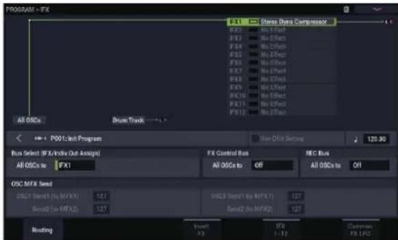KORG Nautilus 88 AT - Routage aux IFX, sorties et bus - 1