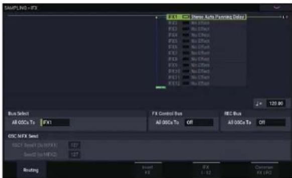 KORG Nautilus 88 AT - Envoi de la sortie d'un multi-échantillon à un bus d'effet - 1