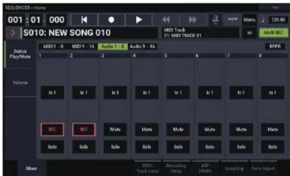 KORG Nautilus 88 AT - Audio Track Mixer - 1