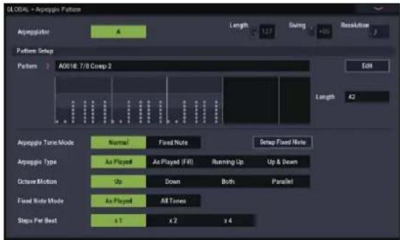 KORG Nautilus 88 AT - Edition d'un motif d'arpège utiliser - 1