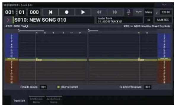 KORG Nautilus 88 AT - Placement d'un fichier WAVE dans une piste audio - 7