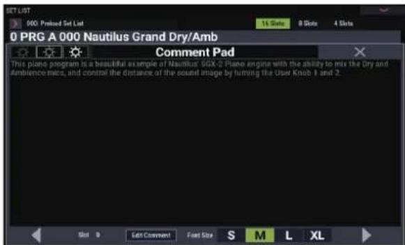 KORG Nautilus 88 AT - Afficher les commentaires sur tout l'écran - 1