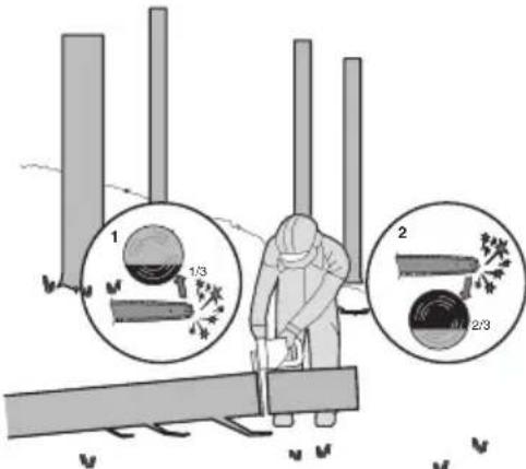 WORX WG350E.9 - Bucking a log - 2