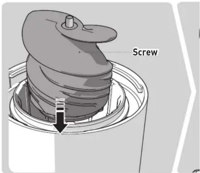 Hurom H101 Easy Clean - Remove the extraction packing in the discharge cover. - 1