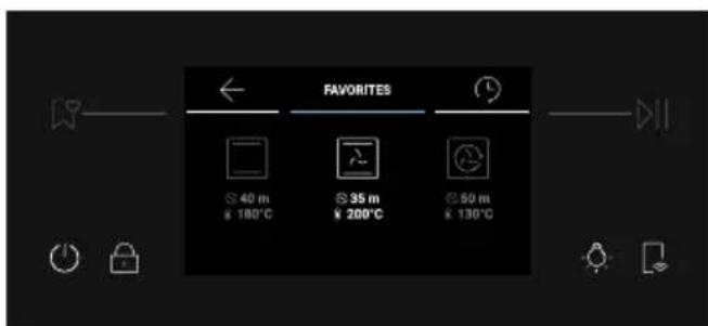 HAIER H6 ID66C3YTB1 - How to access Favorites menu from the oven: - 3