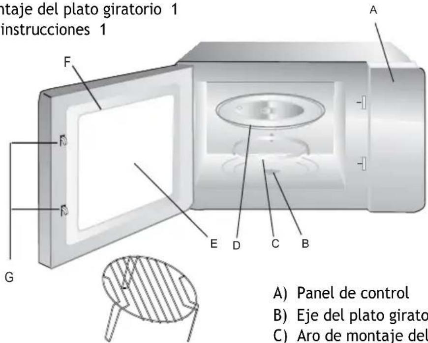 HAIER H38MWID4ID27N - Nombres de las piezas y accesorios del horno - 1