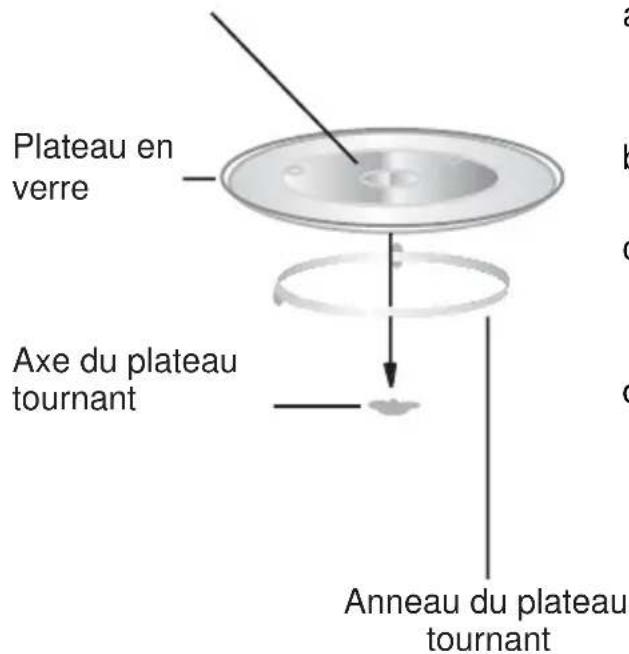 Plateau en verre Axe du plateau tournant Anneau du plateau tournant