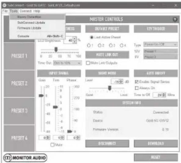 MONITOR AUDIO Gold 300 - Uso de SubConnect para la corrección de sala - 1