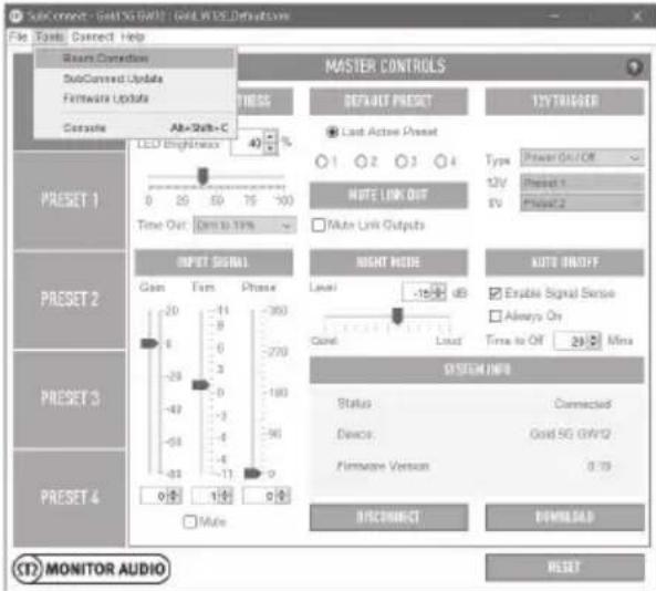 MONITOR AUDIO Gold 300 - Выкарыстанне SubConnect для карэкцыі памяшкання - 1