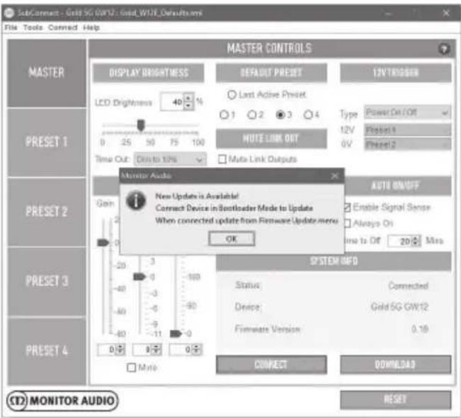 MONITOR AUDIO Gold 300 - Firmware auf Subwoofer aktualisieren - 1