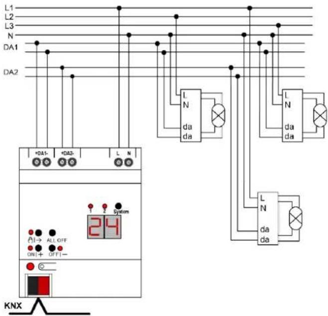 STEINEL DALI128 KNX - Gerät anschließen - 1