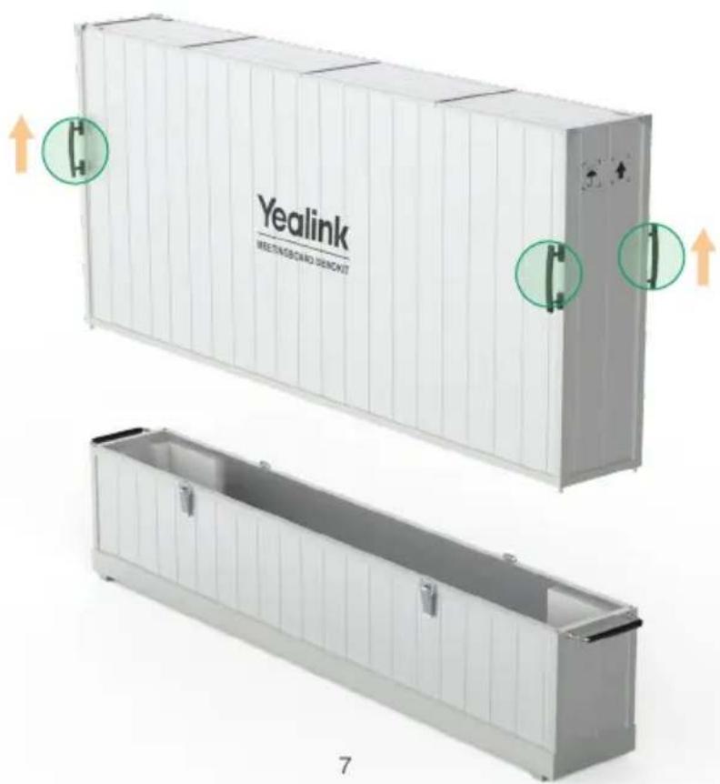 Yealink VDKCase-MB650 - 使用两侧拉手提起保护箱上壳盖 - 1