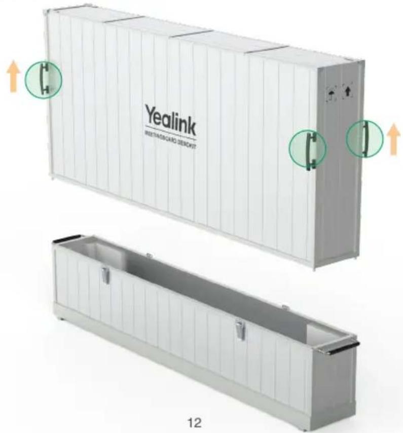 Yealink VDKCase-MB650 - Heben Sie die obere Schale der Schutzabdeckung mithilfe der Griffe auf beiden Seiten an. - 1
