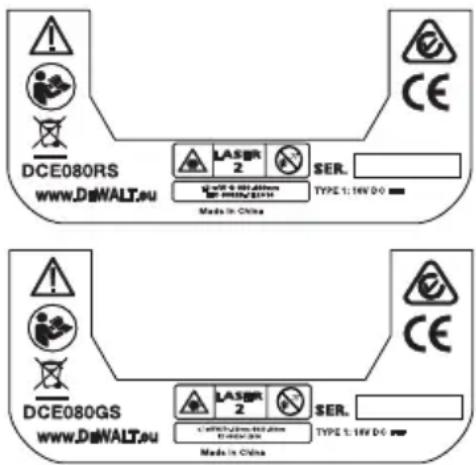 DEWALT DCE080RS - Advarselsetiketter - 3