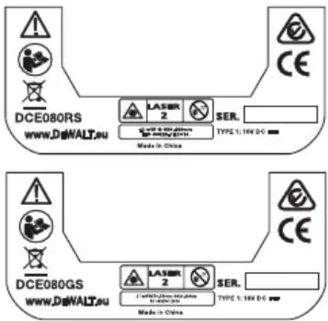 DEWALT DCE080RS - Etichette di avvertenza - 4