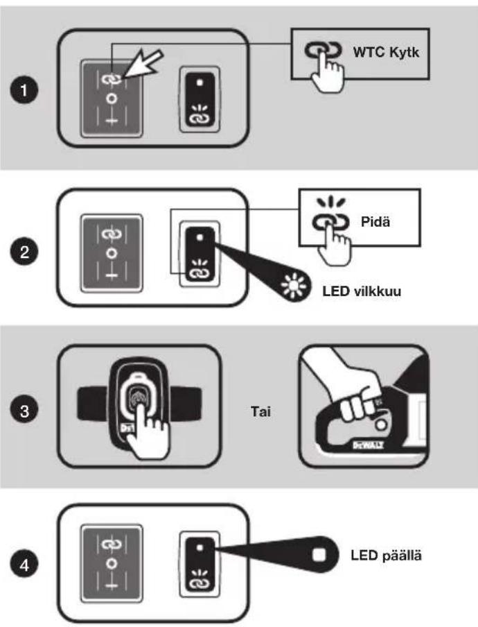 DEWALT DCE6820 - DEWALT-kauko-ohjaimen tai Wireless Tool Control™ -työkalun yhdistäminen - 3