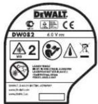 DEWALT DW082 - Aufkleber auf dem Werkzeug - 1