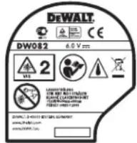 DEWALT DW082 - Etiketter på værktøjet - 1
