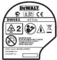 DEWALT DW082 - Étiquettes sur l'outil - 1