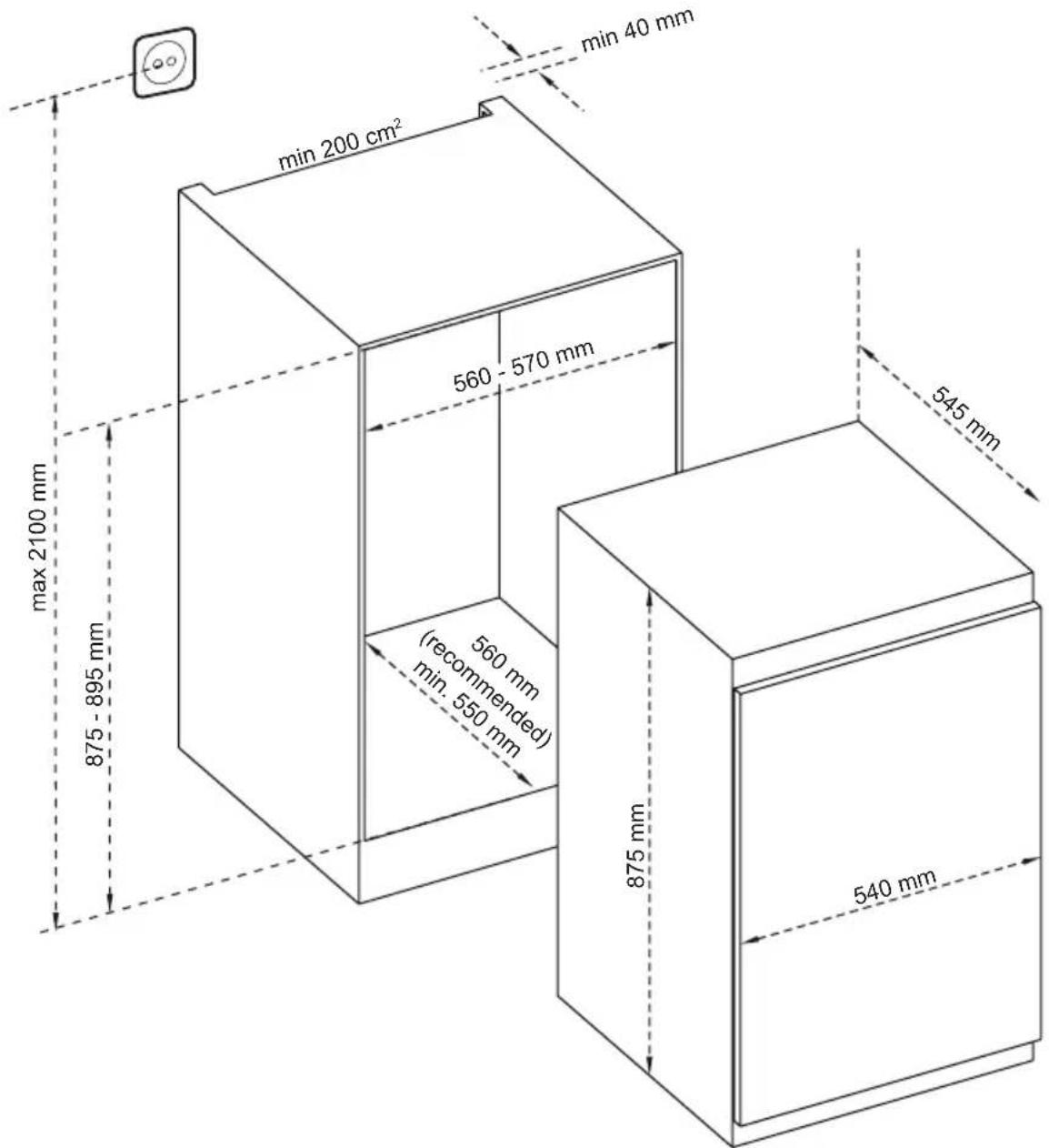 BAUKNECHT KSI 9GF3E - Dimensions - 1