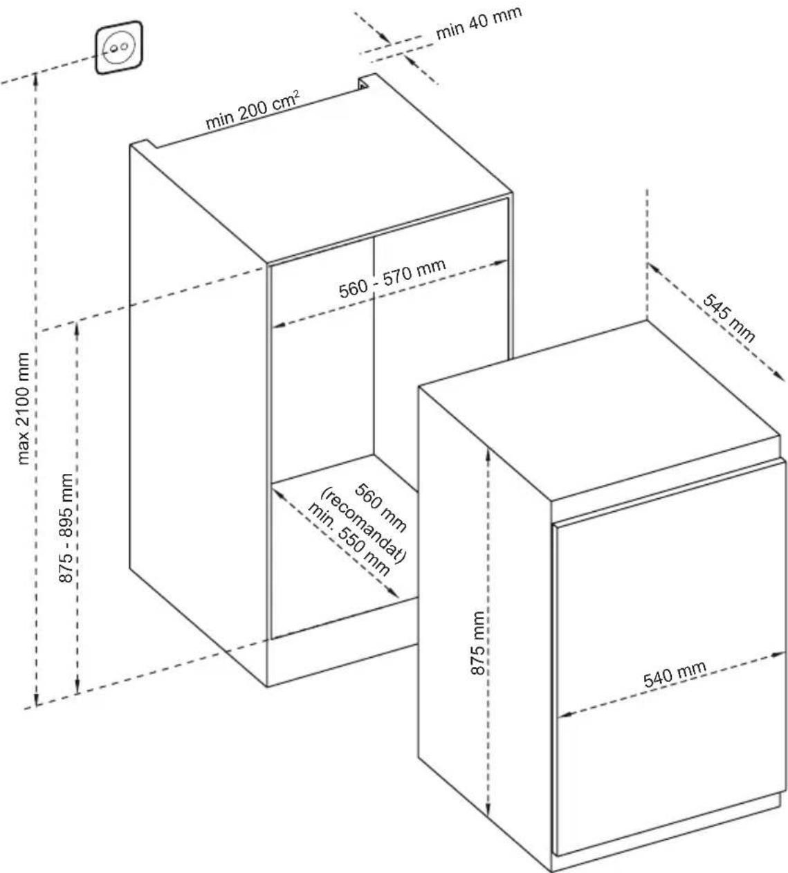 BAUKNECHT KSI 9GF3E - Dimensiuni - 1