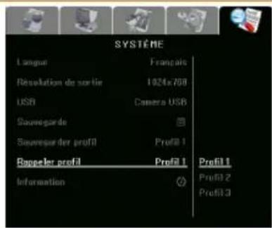 AVer AVerVision 355AF - Sauvegarder profil - 1