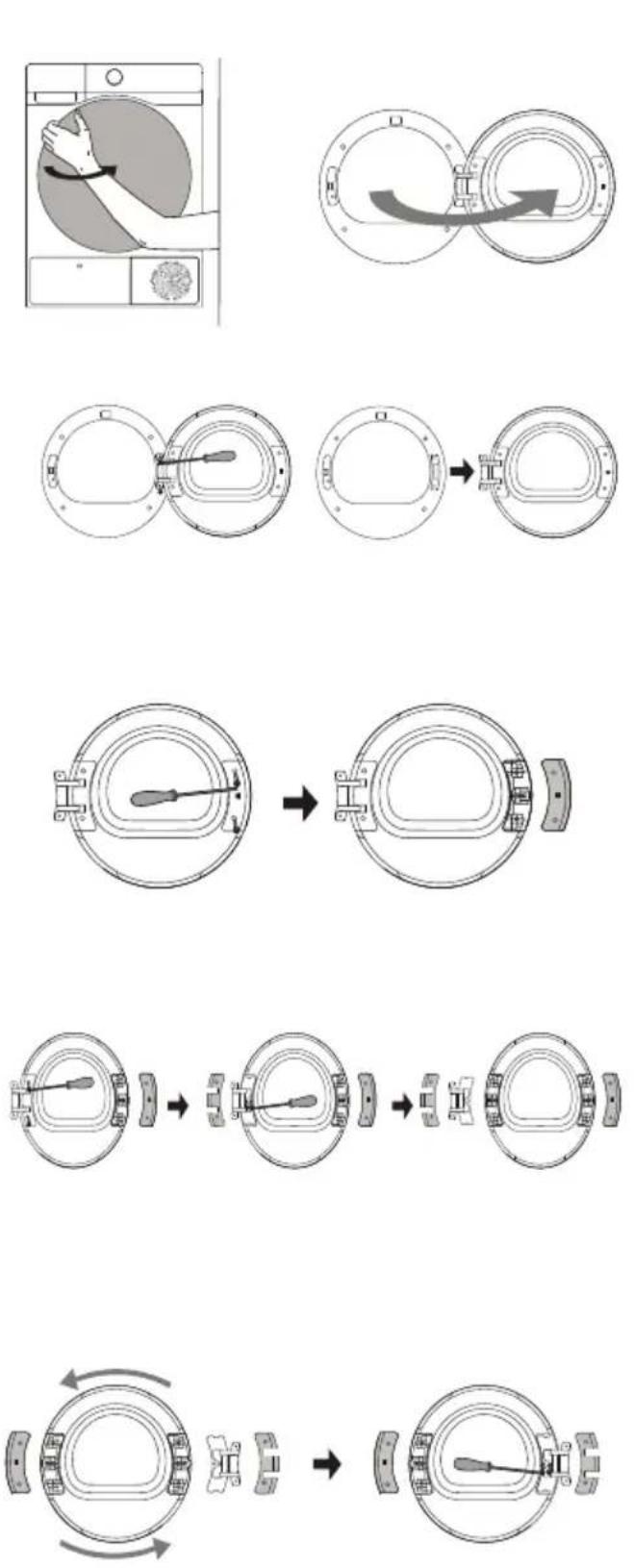 HISENSE DH5S902BW - CHANGEMENT DU SENS D'OUVERTURE DU HUBLOT - 1