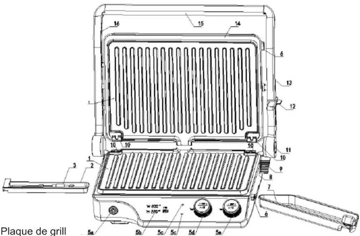 HISENSE HCG2000XXL - COMPOSANTS DU GRILL - 1