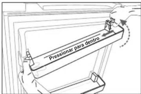 HISENSE RT267D4AWE - Remoção e instalação da prateleira da porta - 1