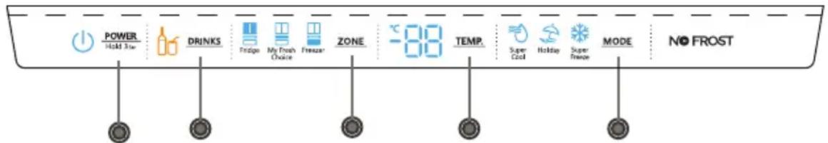 HISENSE RF540N4WIE - Display-bedieningselementen - 1