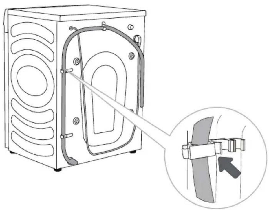 HISENSE WF5S1043BW - RACCORDEMENT ET FIXATION DU TUYAU D'ÉVACUATION D'EAU - 3