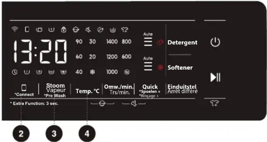 HISENSE WF5S1045BB - ÉTAPE 4 : SÉLECTION DES PARAMÈTRES ET FONCTIONS SUPPLÉMENTAIRES - 1