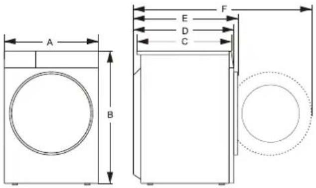 HISENSE WF3S9045BW3 - Размер (мм) - 1