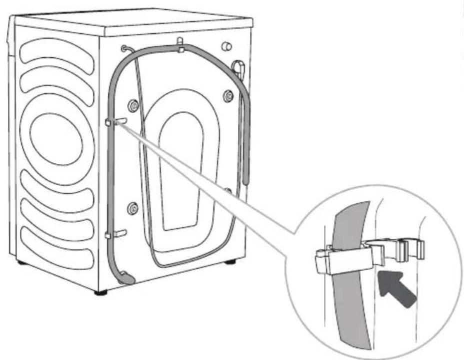 HISENSE WF3S1045BW3 - RACCORDEMENT ET FIXATION DU TUYAU D'ÉVACUATION - 3